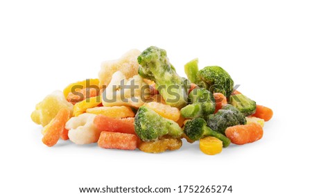 frozen vegetables isolated on white
