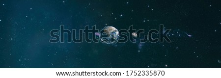 The panorama Earth from space. Beautiful planet earth. Earth planet viewed from space . This image elements furnished by NASA.
