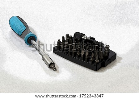 screw tips in a white background illustration