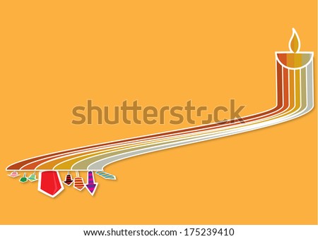 Diwali firecrackers with oil lamp isolated on orange background