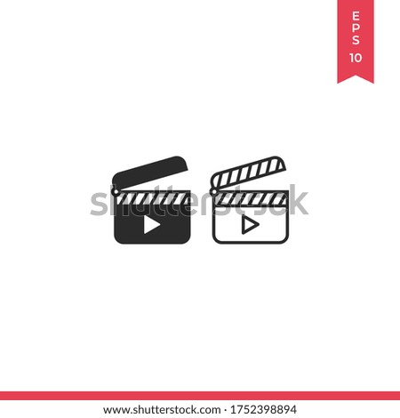 Clapperboard vector icon, simple sign for web site and mobile app.