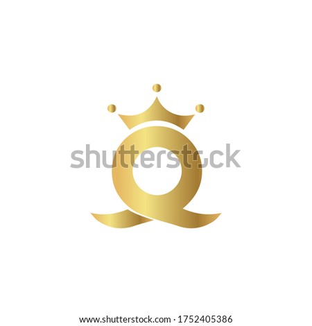 Q royal luxury golden logo, decoration emblem