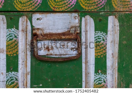 Old dark green decorated box