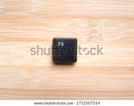 Black color F9 key of computer keyboard