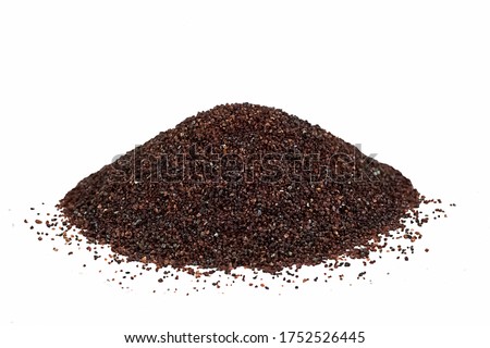 Garnet sand "JH Miningt" 120 mesh is isolated on a white background. It is used for hydraulic shot blasting, sandblasting as abrasives . Royalty-Free Stock Photo #1752526445