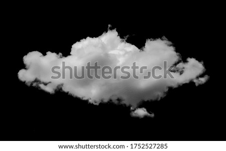 White clouds isolated on black background
