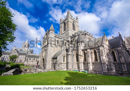Sightseeing in Dublin: Beautiful Christ Church in the city center Royalty-Free Stock Photo #1752653216