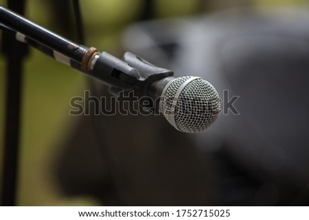 close up of microphone outdoors