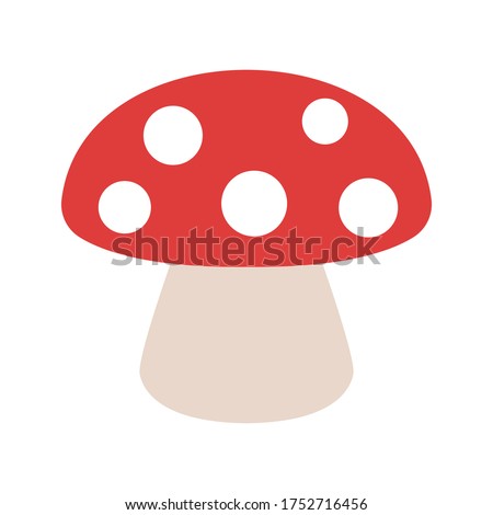 Vector illustration of an isolated mushroom toadstool. Simple flat style. Royalty-Free Stock Photo #1752716456