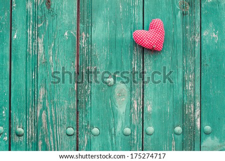 Valentine heart on wooden vintage background