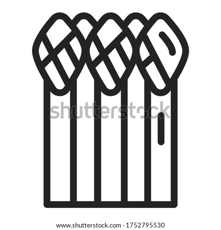 Asparagus black line icon. Healthy, organic food. Proper nutrition. Natural vegetable. Isolated vector element. Outline pictogram for web page, mobile app, promo.