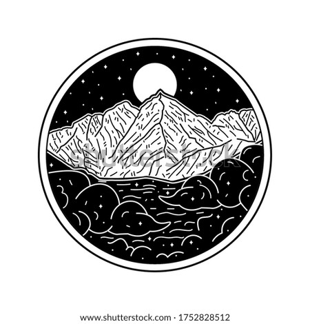 mountain simple logo design black and white concept