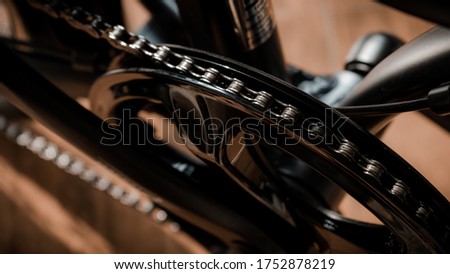 Bicycle components from close up