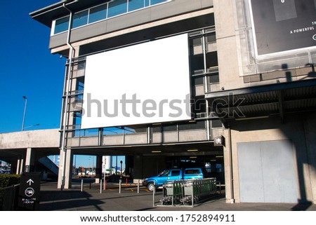 Blank billboard canvas mockup for advertisement in city background beautiful sunshine