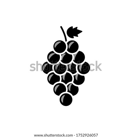 grapes fruit icon vector illustration. Grapevine with leaf. Fruit pictogram. editable.