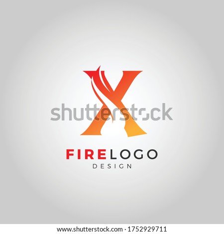 X letter fire logo template