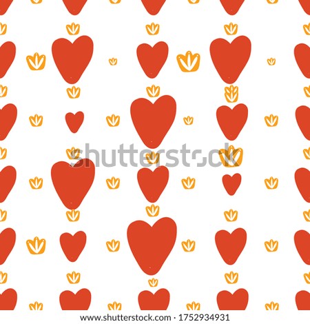 
seamless pattern with crown and heart, vector illustration for design of wrapping paper, wallpaper, fabric