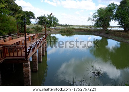 Pictures of lake at Xe Piane national protected area in the southern Laos, year 2020 Royalty-Free Stock Photo #1752967223