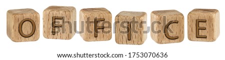 Office - letters on wooden dice