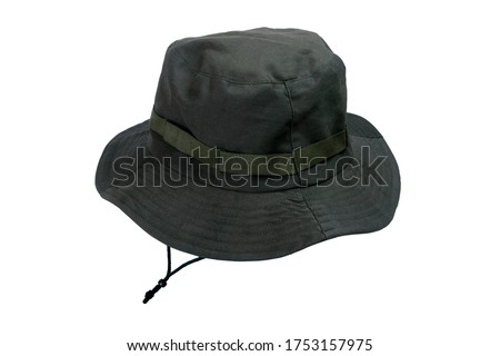 Photo of a bush hat or jungle hat or fishing hat isolated white background