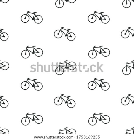 Seamless pattern with cute retro bikes