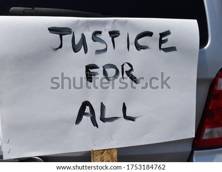 Justice for all protest sign