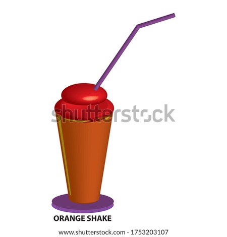 orange shake 3D clip art.in the graphic arts,refers to pre-made images used to illustrate any medium. clip art 