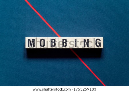 Mobbing word concept on cubes