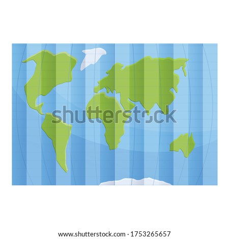 Big earth map icon. Cartoon of big earth map vector icon for web design isolated on white background