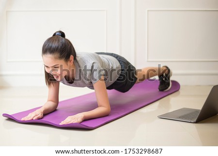 fitness woman exercise in home 