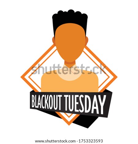 african american man against racial discrimination black lives matter blackout tuesday concept social problems of racism portrait vector illustration Royalty-Free Stock Photo #1753323593