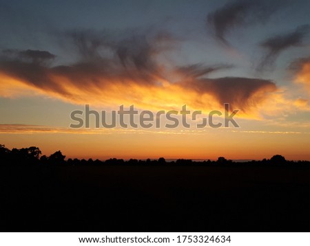 Sunset over wide fields, Germany