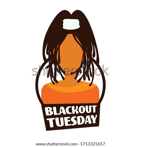 african american woman against racial discrimination black lives matter blackout tuesday concept social problems of racism portrait vector illustration Royalty-Free Stock Photo #1753325657