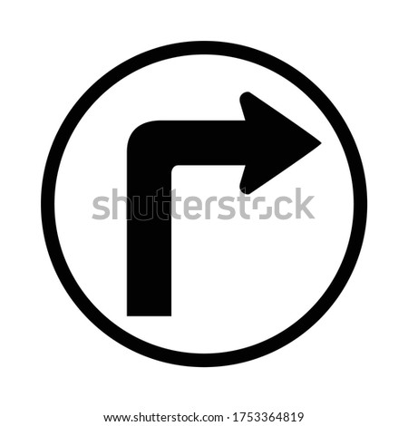 turn right sign, turn right signal, traffic sign vector