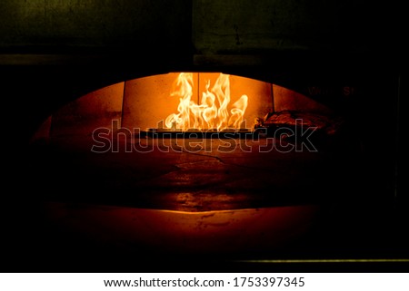 Wood fire grill used in a restaurant or pizzeria.