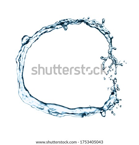 Frame made of water splash on white background, space for text