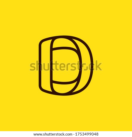 Initial D modern line monogram and elegant logo design. Vector letter  