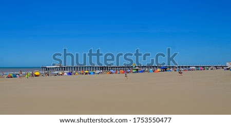 Multicolour wide angle beach landscape