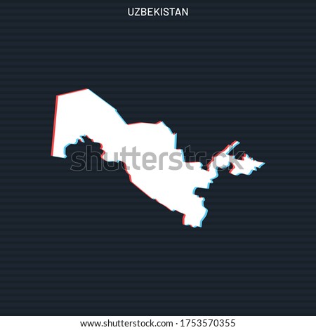 Map of Uzbekistan Vector Design Template On Dark Background.
