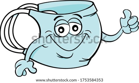 Cartoon illustration of a medical mask smiling and giving thumbs up.