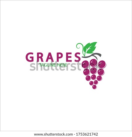 Grapes Vector Logo Icon isolated. Organic Wine branding template. Nature Grapes Logotype