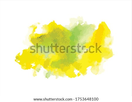 green and yellow watercolor paint background vector illustration
