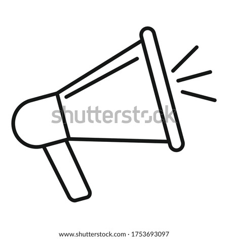 Engaging content megaphone icon. Outline engaging content megaphone vector icon for web design isolated on white background