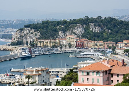 Nice (Alpes-Maritimes, Provence-Alpes-Cote d'Azur, France), panoramic view over the harbor