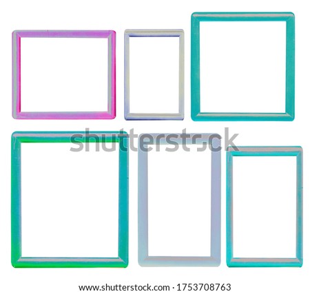 set of frames of different sizes and colors on white