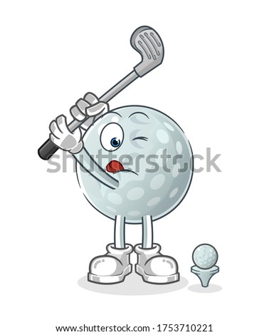 hitting golf ball cartoon. mascot vector illustration