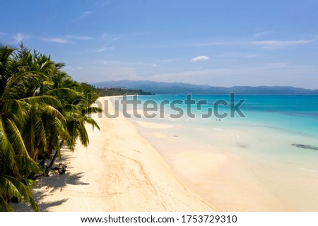 A picture showing White Beach in Boracay Island in the Philippines