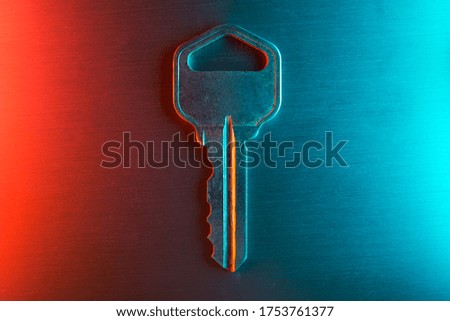 key neon lights security concept technology