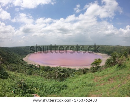Pink Lonar Crater Buldhana Maharashtra Royalty-Free Stock Photo #1753762433