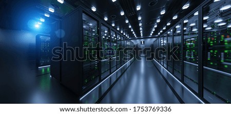 Data server rack center. Backup cloud service Royalty-Free Stock Photo #1753769336